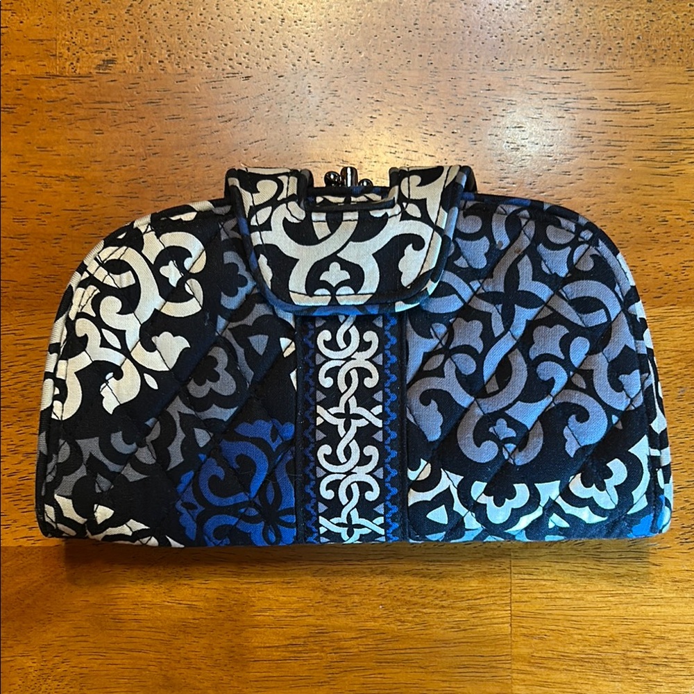 Vera Bradley Black and Blue Patterned Clutch